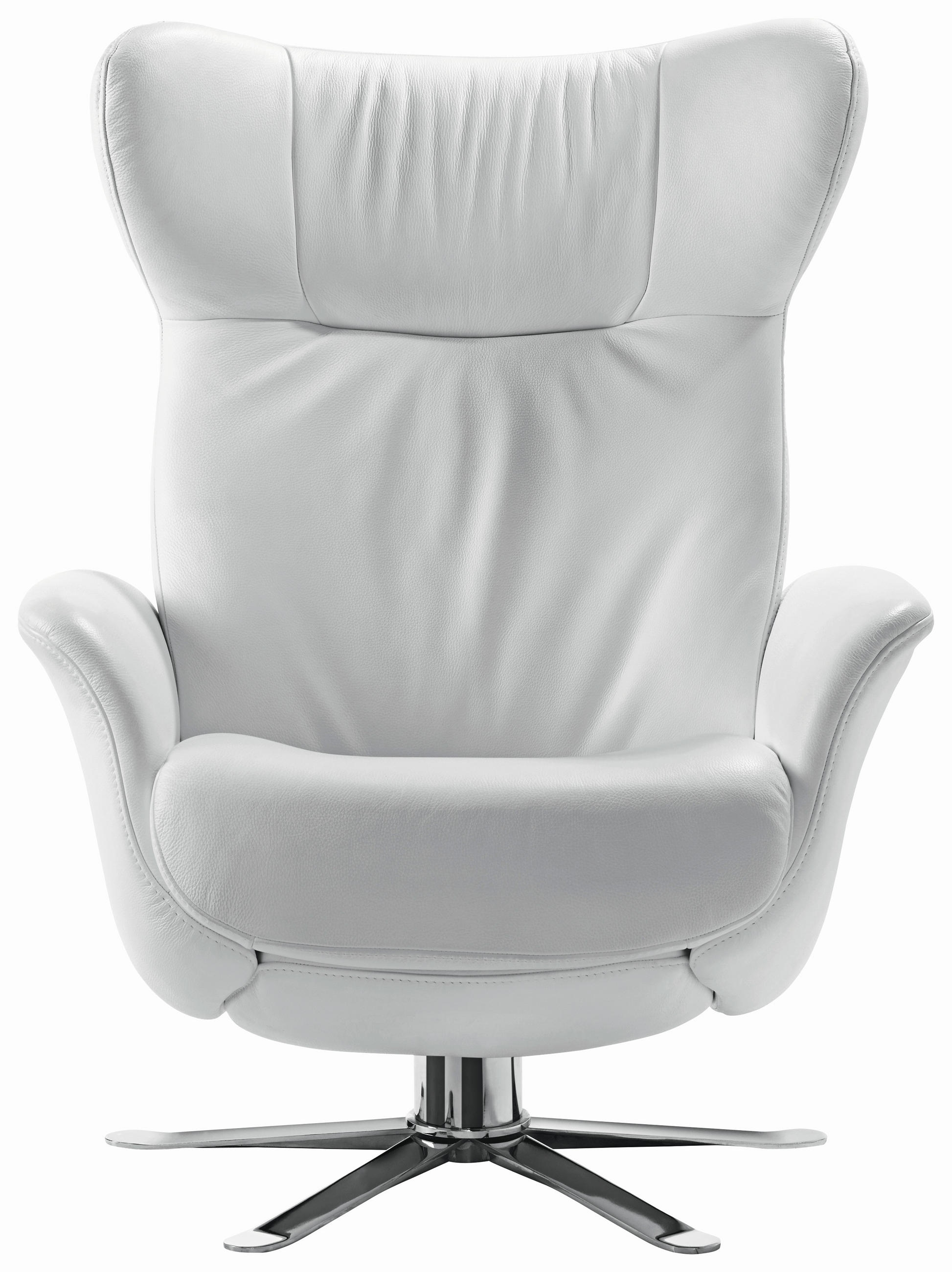 FOTELJA koža  bijela   - bijela/boje kroma, Design, koža/metal (82/109/89cm) - Joop!