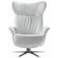 FOTELJA koža  bijela   - bijela/boje kroma, Design, koža/metal (82/109/89cm) - Joop!