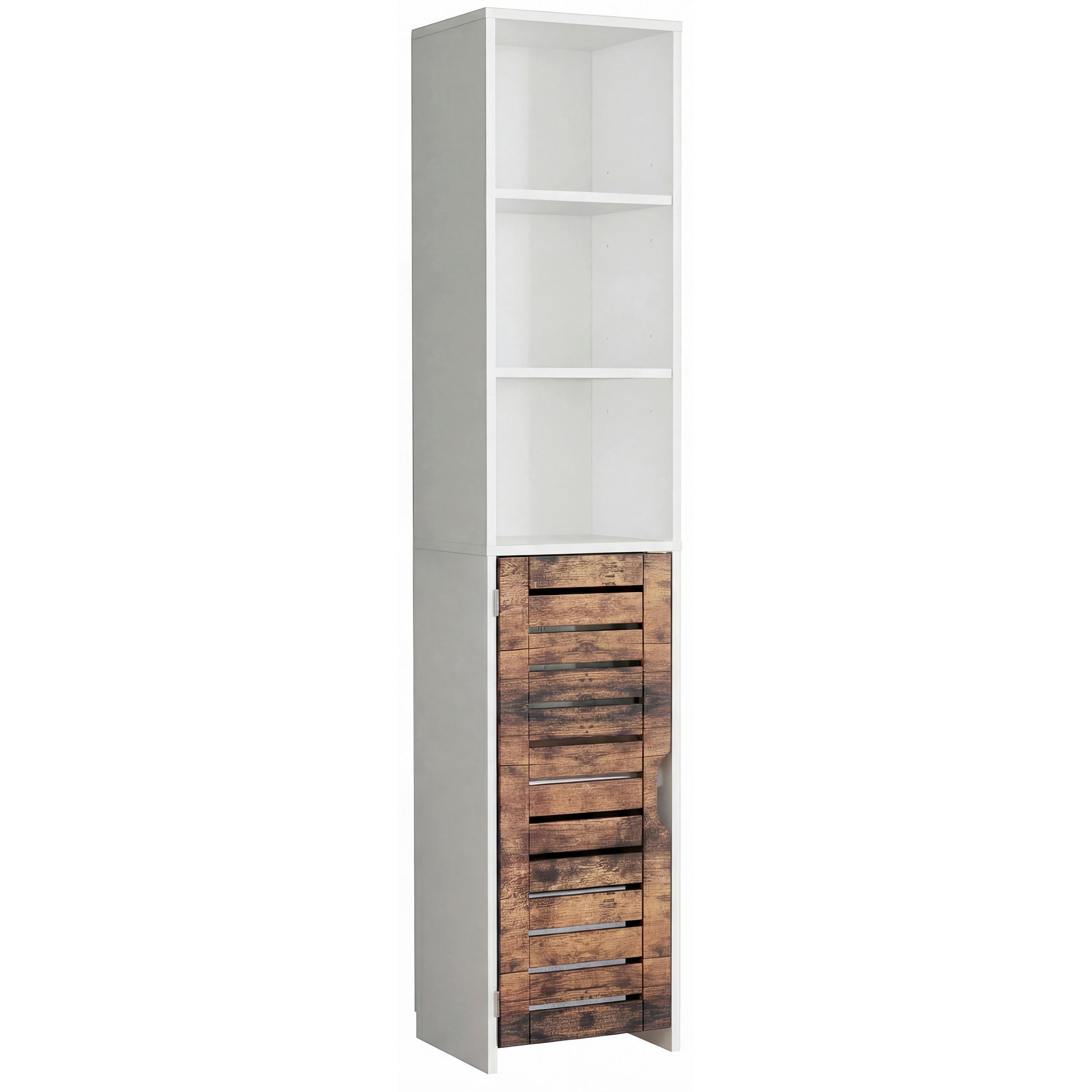Dulap Înalt 34/164/28 cm  - alb/culoare lemn stejar, Trend, material pe bază de lemn (34/164/28cm) - MID.YOU
