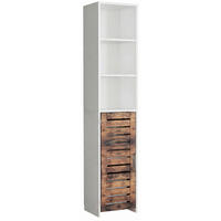 Dulap Înalt 34/164/28 cm  - alb/culoare lemn stejar, Trend, material pe bază de lemn (34/164/28cm) - MID.YOU