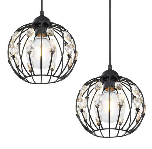 HÄNGLAMPA 80/20/120 cm  - svart, Basics, metall/glas (80/20/120cm) - Globo