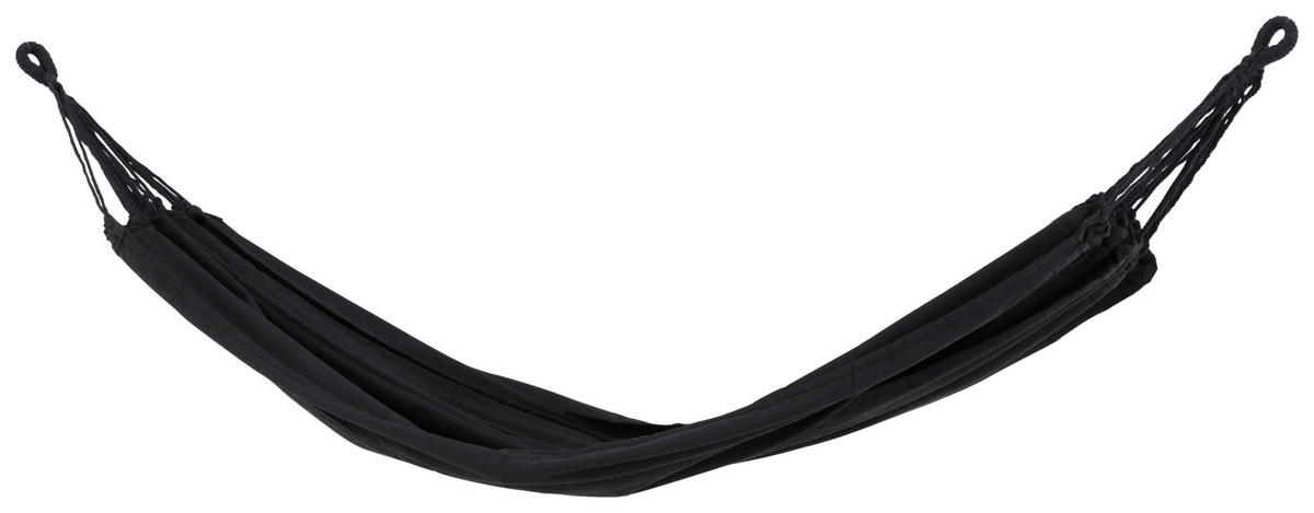 HÄNGEMATTE  - Schwarz, KONVENTIONELL, Kunststoff (150/1/200cm) - Gardenson