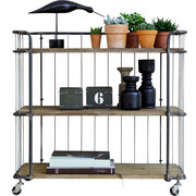 REGAL Altholz massiv Naturfarben, Silberfarben - Silberfarben/Naturfarben, Design, Holz/Metall (94/89/41cm) - Ambia Home