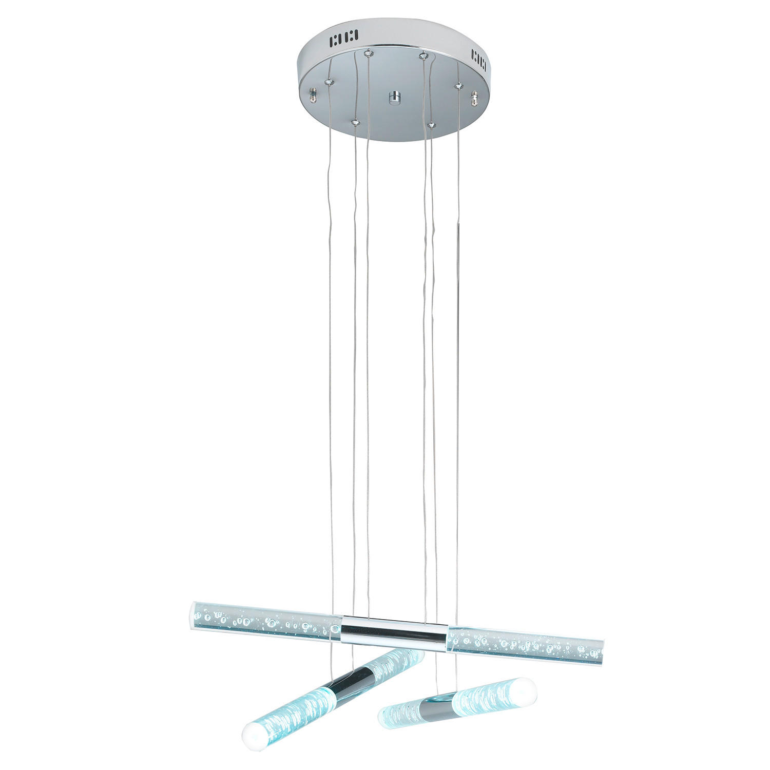 LED-PENDELLEUCHTE BUBBLES 70/70/110 cm   - Chromfarben, Design, Kunststoff/Metall (70/70/110cm)