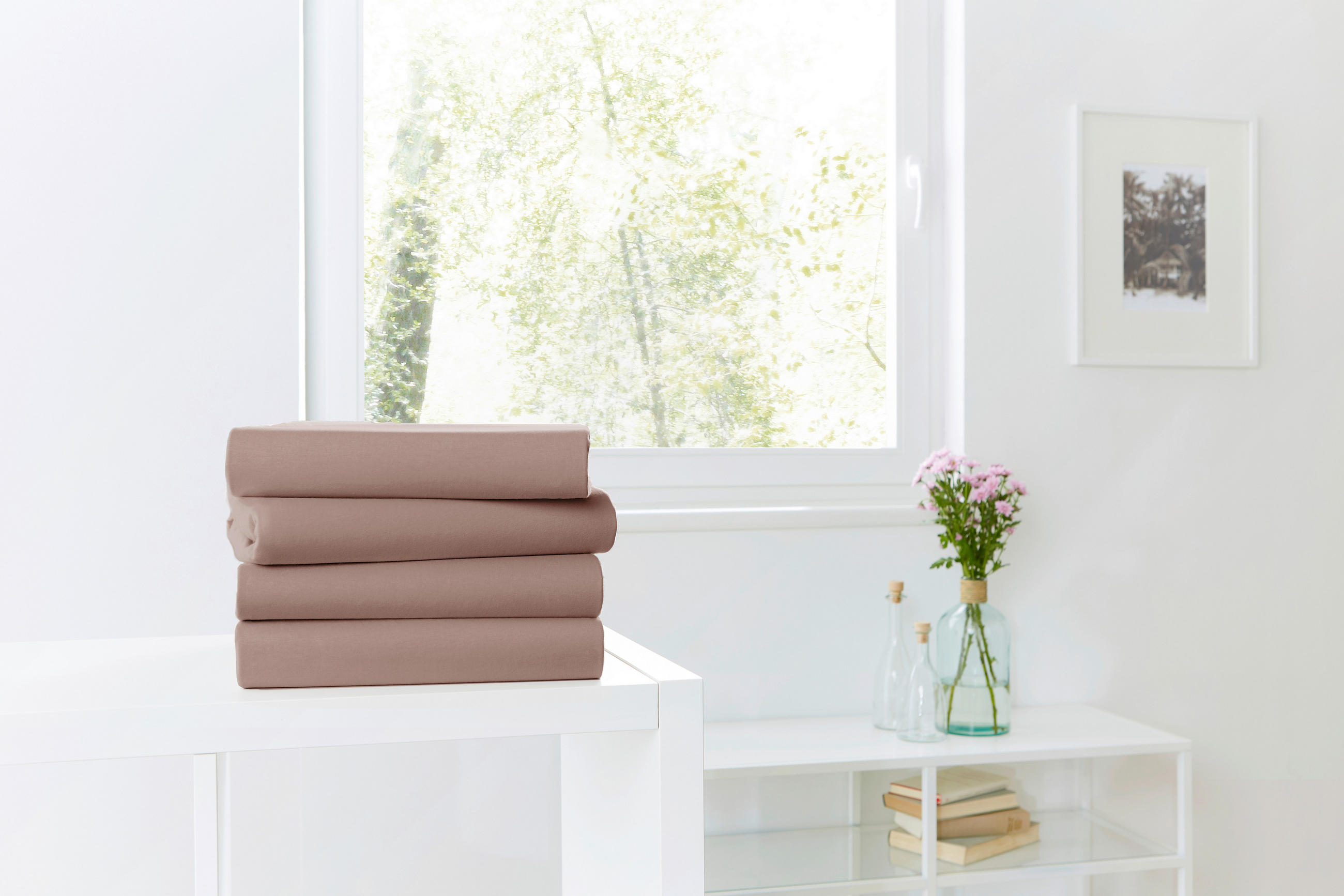 SPANNLEINTUCH 100/200 cm Jersey  - Dunkelbraun, Basics, Textil (100/200cm)