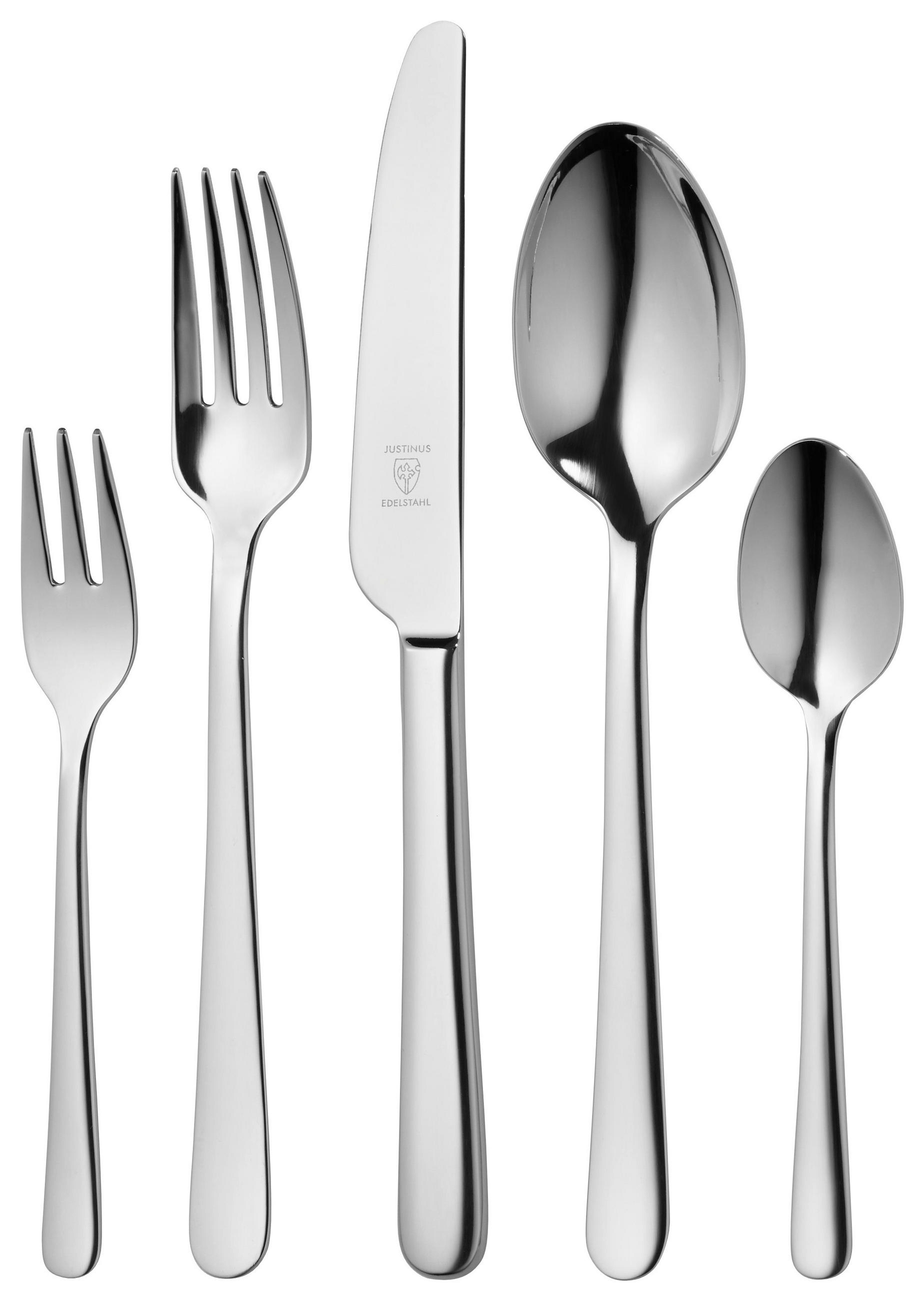 BESTECKSET Style Art 60-teilig Edelstahl  für 12 Personen  - Edelstahlfarben, Basics, Metall (50,2/39,5/6,1cm) - Justinus