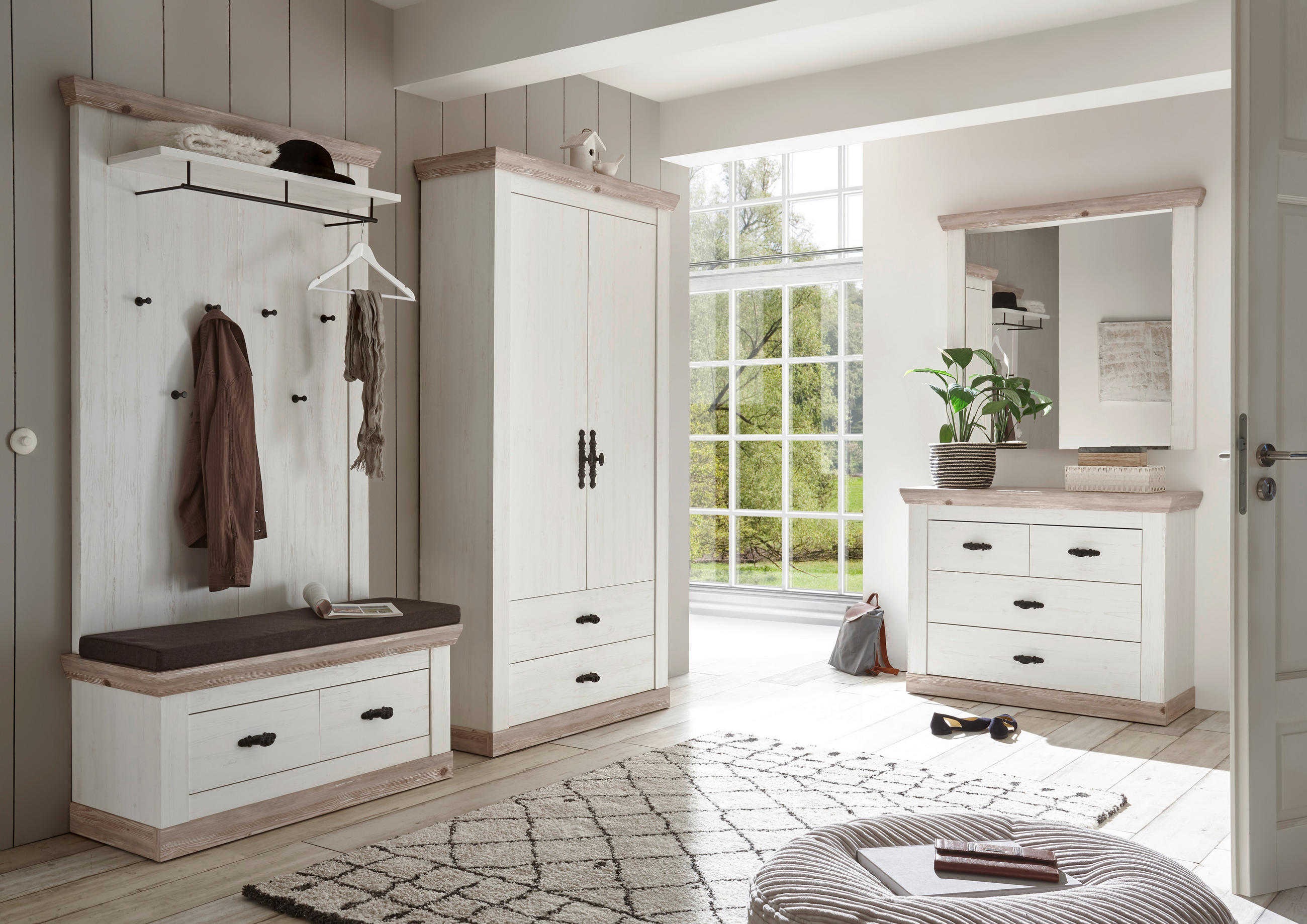 GARDEROBE 5-teilig  in 341/201/45 cm  - Hellbraun/Pinienfarben, Design, Holzwerkstoff (341/201/45cm) - MID.YOU