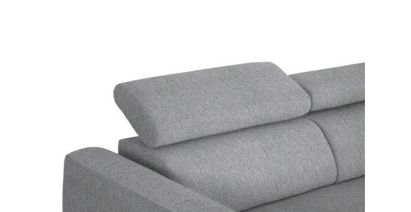 ECKSOFA in Webstoff Silberfarben 280/205 cm - Silberfarben/Schwarz, Design, Textil/Metall (280/205cm) - Xora