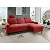 ECKSCHLAFSOFA in Chenille Rot  - Rot/Schwarz, Modern, Holz/Textil (234/147cm) - Livetastic