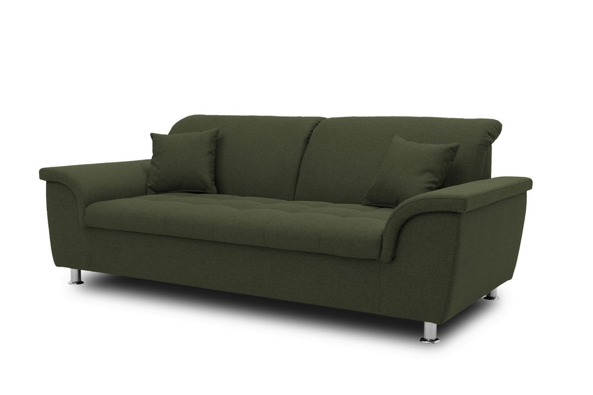 2-SITZER-SOFA in Webstoff Grün  - Chromfarben/Grün, KONVENTIONELL, Textil/Metall (210/81/97cm) - MID.YOU