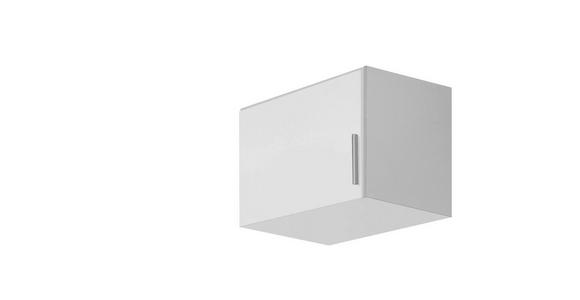 AUFSATZSCHRANK 47/39/54 cm  - Weiß Hochglanz/Alufarben, Design, Holzwerkstoff/Kunststoff (47/39/54cm) - Carryhome