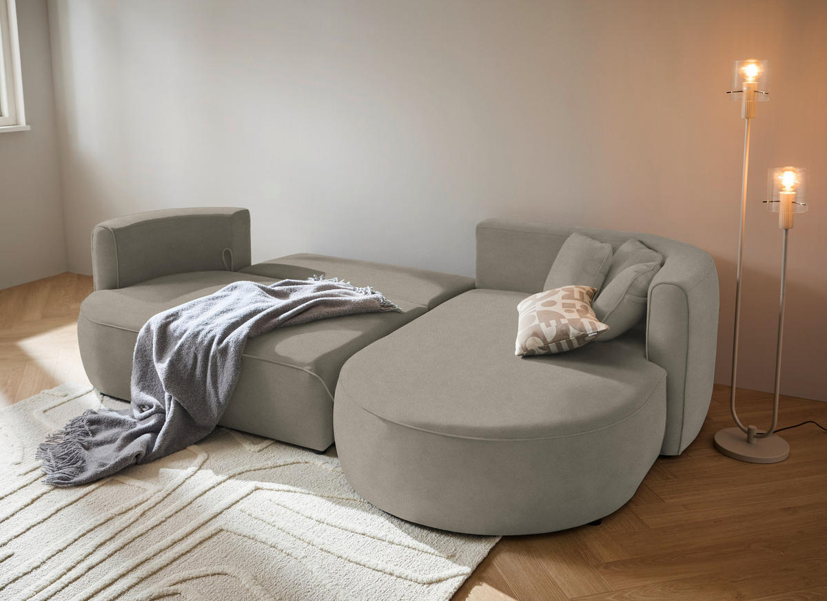 ECKSOFA in Webstoff Braun  - Schwarz/Braun, Modern, Kunststoff/Textil (284/183cm) - Welnova