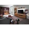 WOHNWAND 3-teilig  in Grau, Eichefarben  275/204/50 cm  - Eichefarben/Anthrazit, Natur, Glas/Holz (275/204/50cm) - Linea Natura