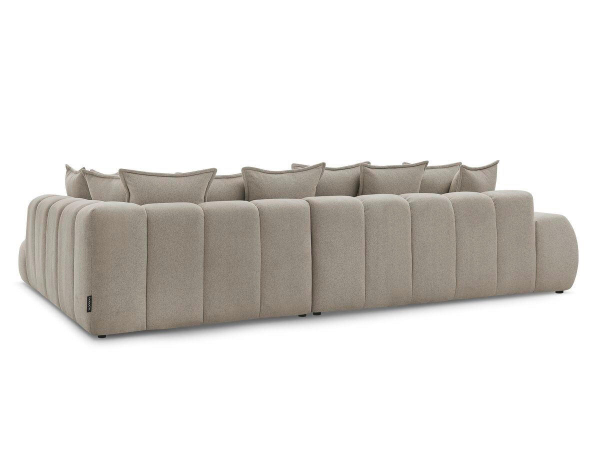 ECKSOFA Ottomane rechts  EVEREST Taupe Flachgewebe  - Taupe/Schwarz, MODERN, Kunststoff/Textil (352/210cm) - Livetastic