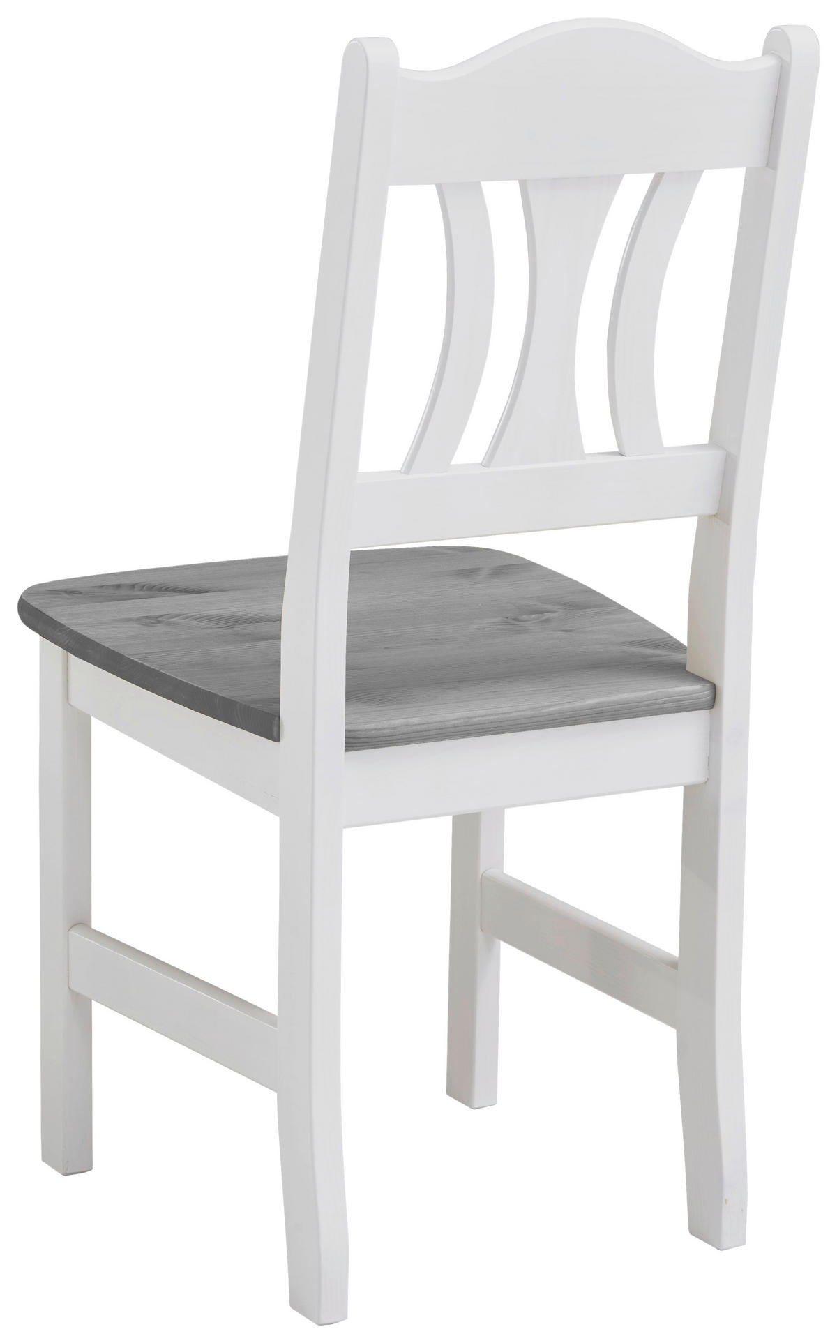 STUHL Grau, Weiß Kiefer massiv  - Weiß/Grau, ROMANTIK / LANDHAUS, Holz (44/92/45cm) - Boxxx