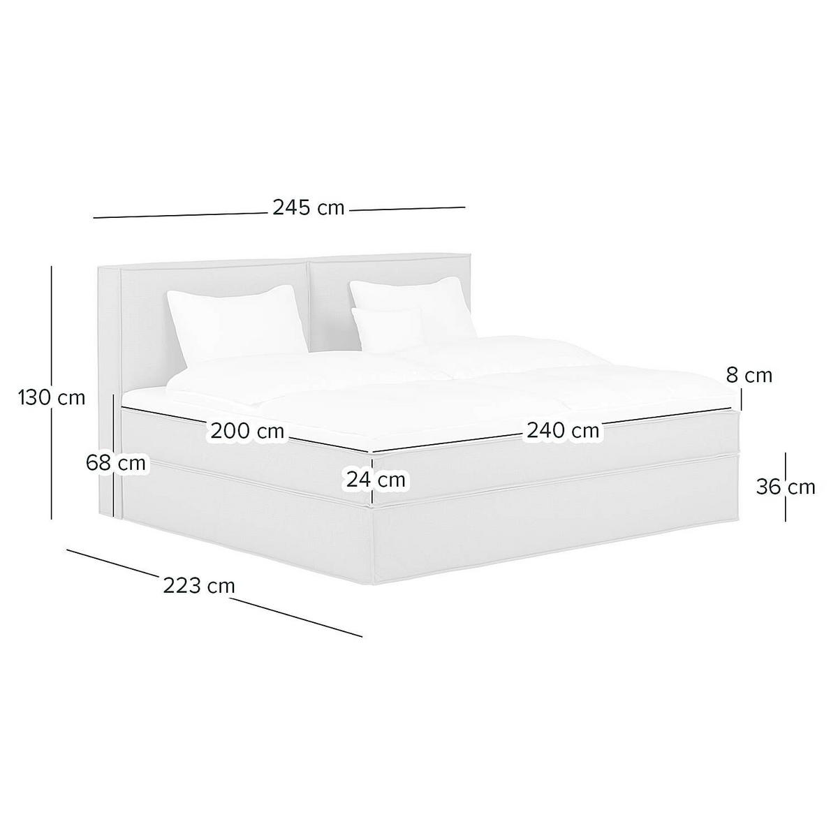 BOXSPRINGBETT 240/200 cm  in Creme  - Creme, Design, Textil (240/200cm) - home24