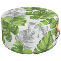 OUTDOORPOUF in  Blätter  - Weiß/Grün, Basics, Textil (70/36cm)