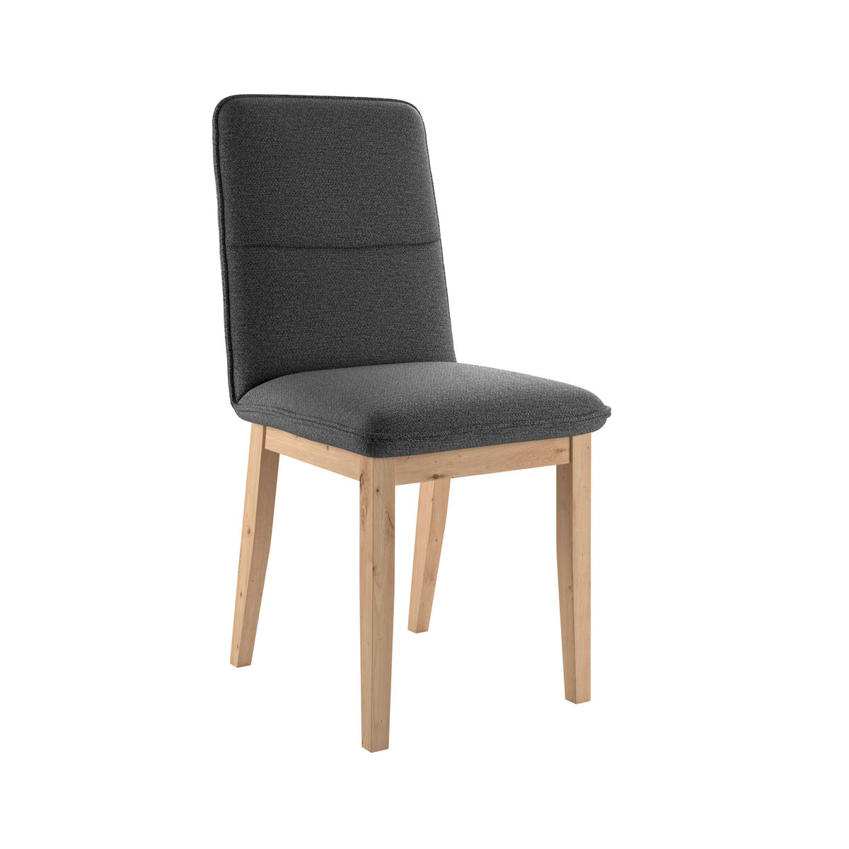 STUHL   Webstoff  - Eichefarben/Anthrazit, KONVENTIONELL, Holz/Textil (47/91/44cm) - Livetastic