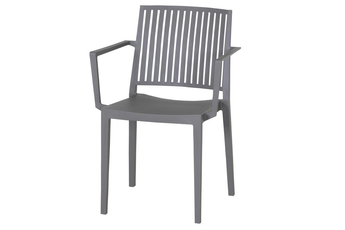 GARTENGARNITUR 3-teilig Stahl  - Grau, Basics, Kunststoff/Metall (80/80/80cm) - Siena Garden