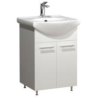 TVÄTTSTÄLL MED KOMMOD  - vit/silver, Modern, trämaterial/plast (50/81/42cm) - MID.YOU
