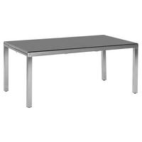 GARTENTISCH Metall Grau, Silberfarben rechteckig  - Silberfarben/Grau, MODERN, Glas/Metall (150/90/75cm) - Gardenson