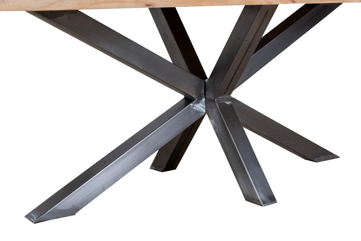 JEDÁLENSKÝ STÔL, 220/76/100 cm - prírodná farba, Modern, kov/drevo (220/76/100cm) - MID.YOU