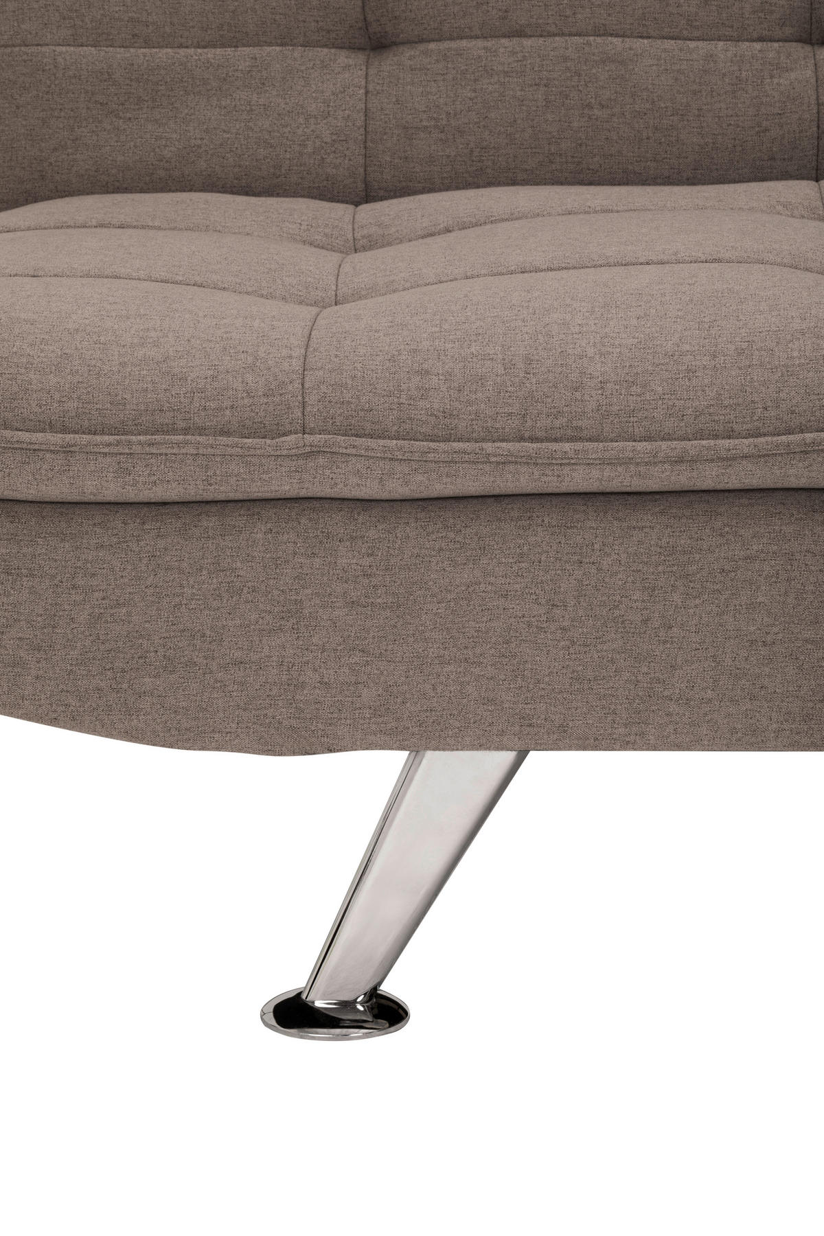 BÄDDSOFFA i linneimitation brun  - brun/silver, Basics, metall/textil (194/87/102cm) - MID.YOU