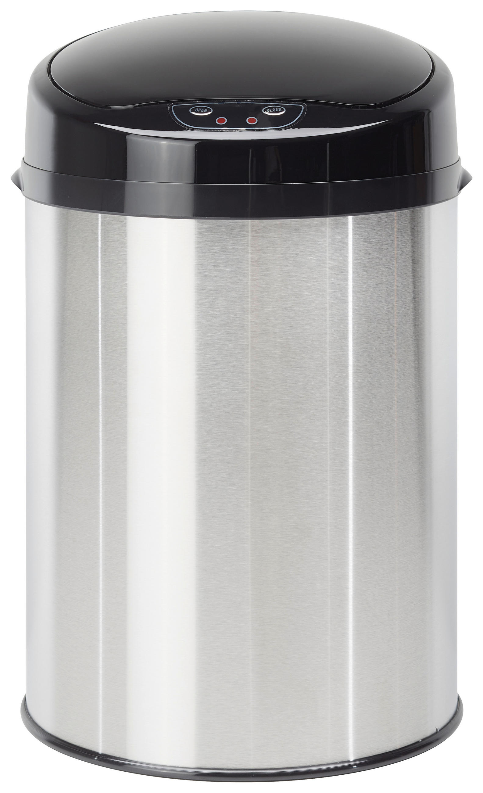 ABFALLEIMER 9 L  - Edelstahlfarben/Schwarz, Trend, Kunststoff/Metall (24,5/37,5cm) - Echtwerk