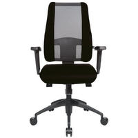 DREHSTUHL Netzbespannung Schwarz  - Schwarz, Design, Kunststoff/Textil (48/103-118/42cm) - Topstar
