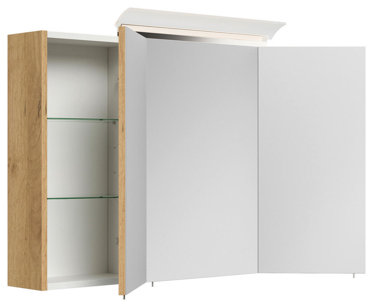SPIEGELSCHRANK 100/62/17 cm  - Eichefarben, MODERN, Glas/Holzwerkstoff (100/62/17cm) - MID.YOU