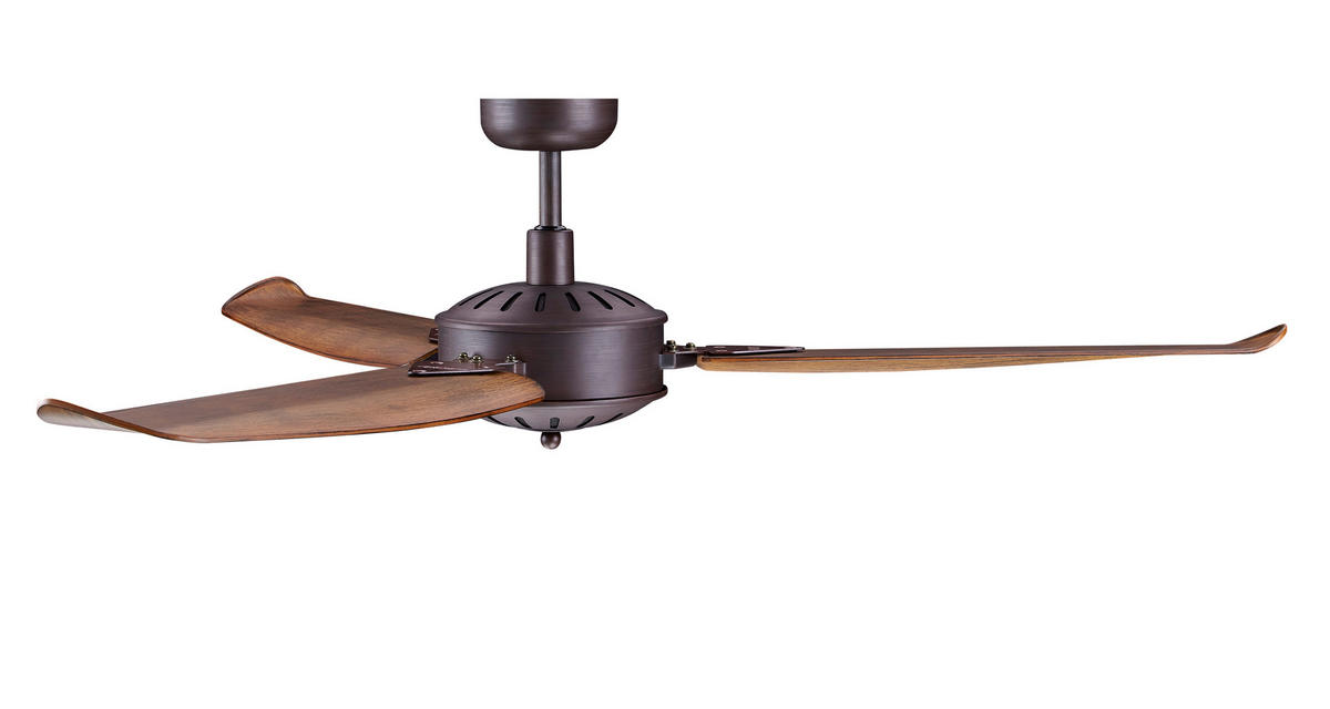 DECKENVENTILATOR - Dunkelbraun/Bronzefarben, Basics, Kunststoff/Metall (178/35cm) - P & B