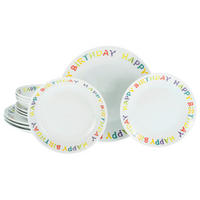 TAFELSERVICE 12-teilig 4 Personen Multicolor Happy Birthday, Tellerset 12-tlg  - Multicolor, Basics, Keramik - Creatable