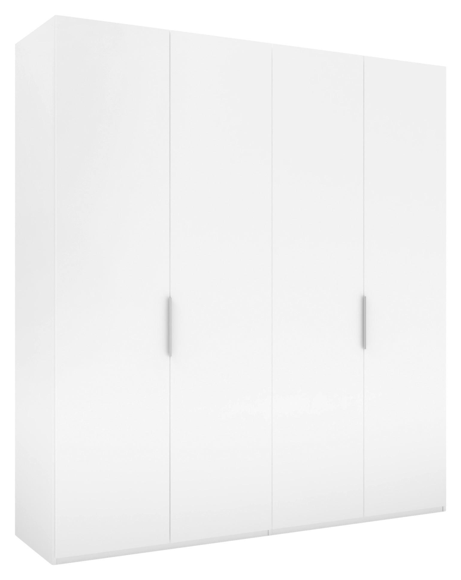 DREHTÜRENSCHRANK  in Weiß  - Alufarben/Weiß, KONVENTIONELL, Holzwerkstoff/Metall (200/223/62cm) - Visionight