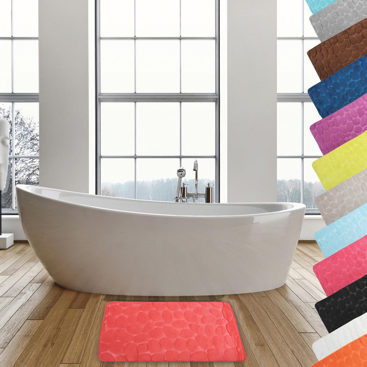 BADEMATTE Rot 50/80 cm  - Rot, Basics, Textil (50/80cm) - MSV