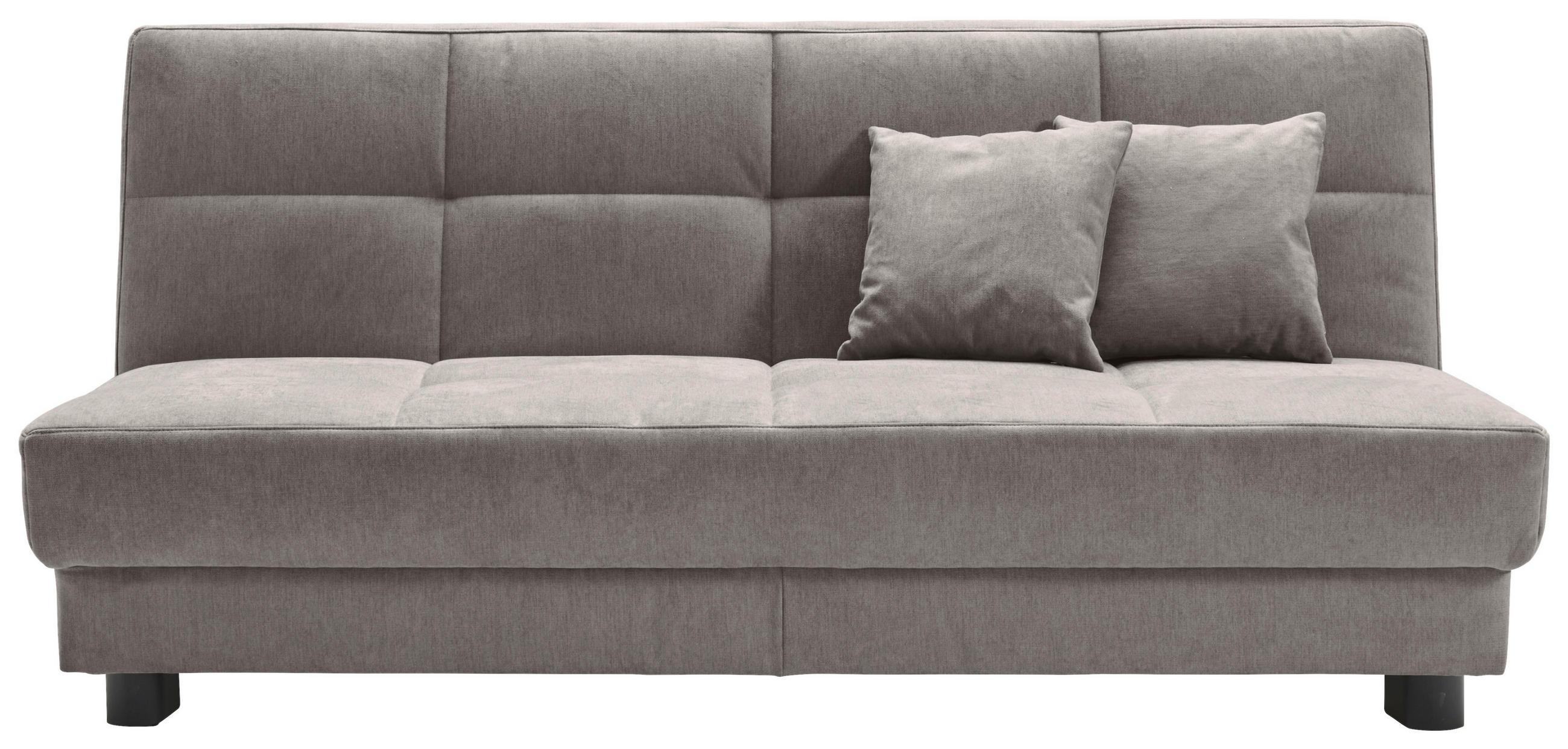 SCHLAFSOFA Mikrovelours Greige  - Greige/Schwarz, KONVENTIONELL, Textil/Metall (185/85/100cm) - Carryhome