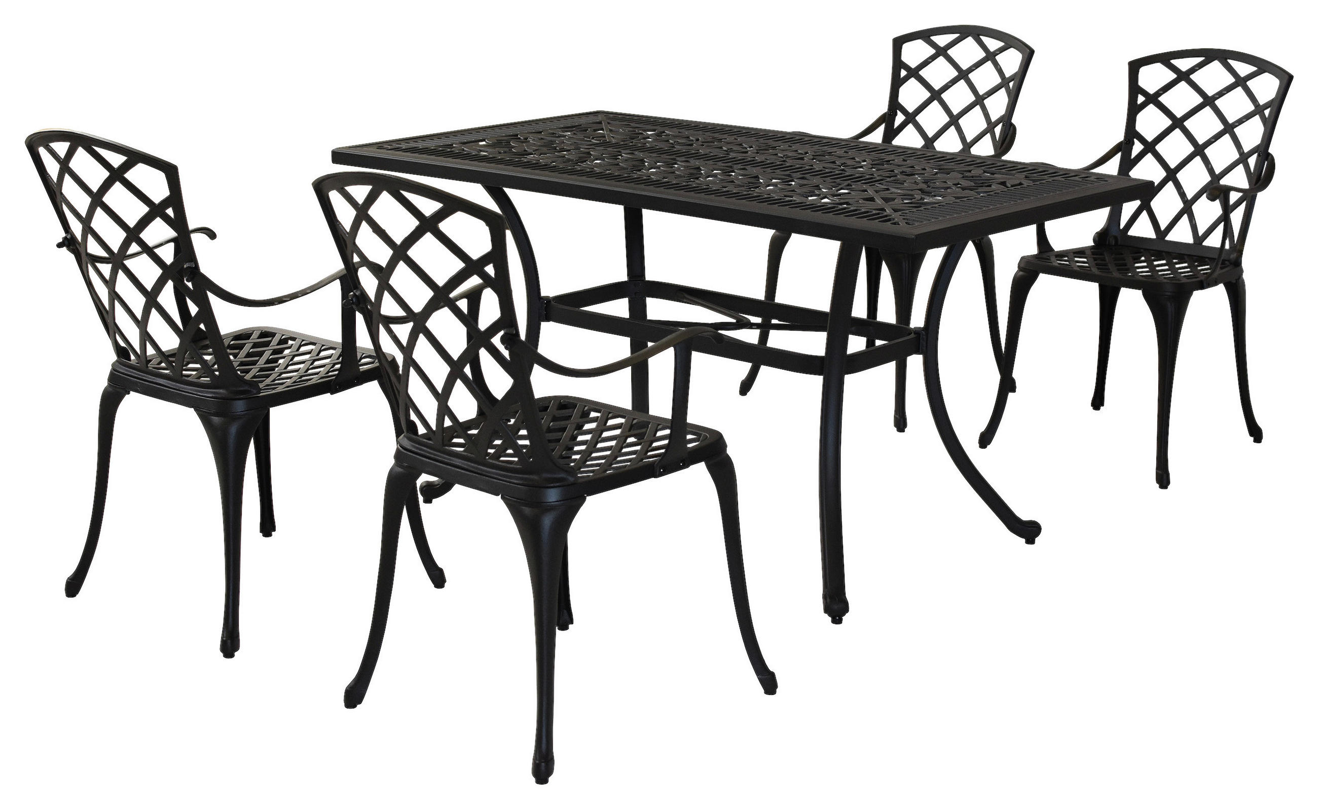 GARTENSET 5-teilig Aluminium 5-teilig  - Graphitfarben, MODERN, Metall - Gardenson