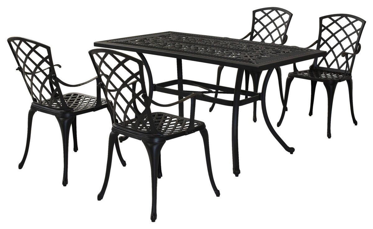 GARTENSET 5-teilig  - Graphitfarben, MODERN, Metall - Gardenson