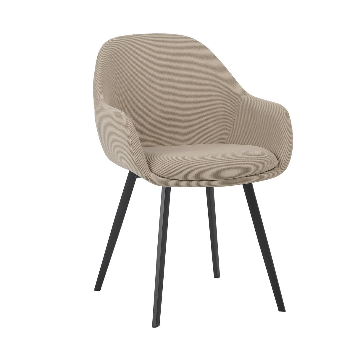 STUHL-SET 2 Stück  in Stahl Cord Metall, Textil  - Taupe/Schwarz, MODERN, Textil/Metall (57/84/61cm) - Livetastic