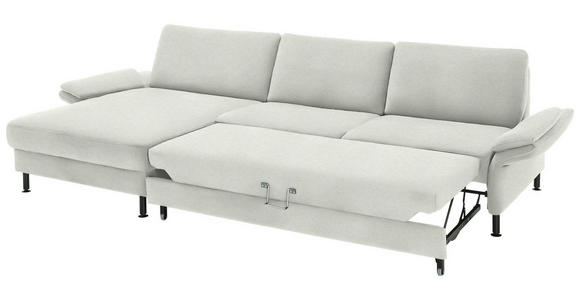 ECKSOFA  in Chenille, Flachgewebe Naturfarben  175/316 cm  - Schwarz/Naturfarben, Design, Textil/Metall (175/316cm) - Dieter Knoll