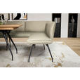 ECKBANK 165/225 cm  in Creme  - Creme/Schwarz, Design, Textil/Metall (165/225cm) - Moderano