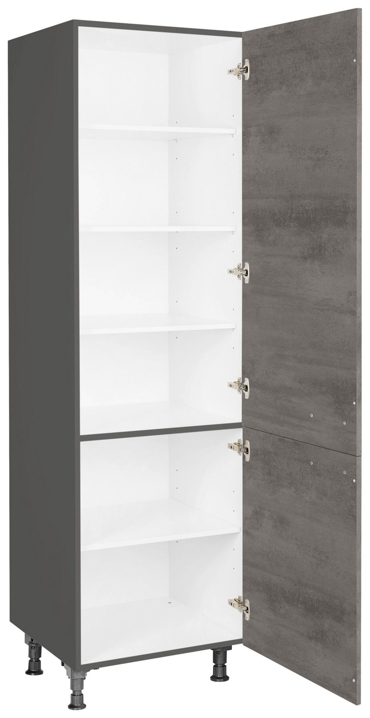 GESCHIRRSCHRANK 60/216,6/58 cm  in Schieferfarben  - Schieferfarben/Edelstahlfarben, MODERN, Holzwerkstoff/Metall (60/216,6/58cm) - Nobilia