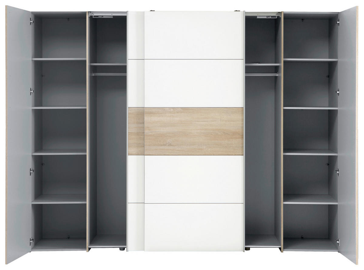 ORMAR ZA ODJEĆU bijela, hrast Sonoma   - bijela/hrast Sonoma, Konvencionalno, drvni materijal/metal (270/210/61cm) - Carryhome