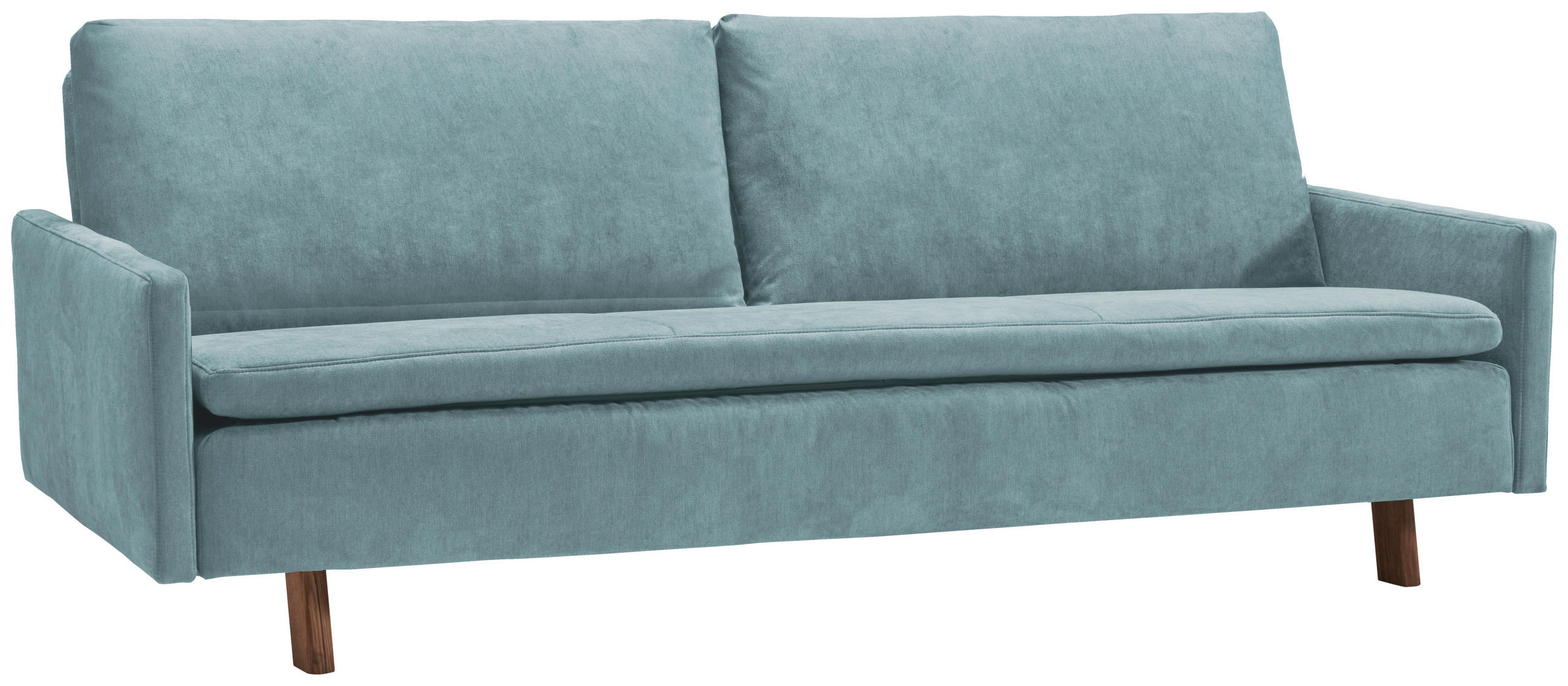 SCHLAFSOFA Flachgewebe Blau  - Blau/Eichefarben, KONVENTIONELL, Holz/Textil (220/85/98cm) - Carryhome