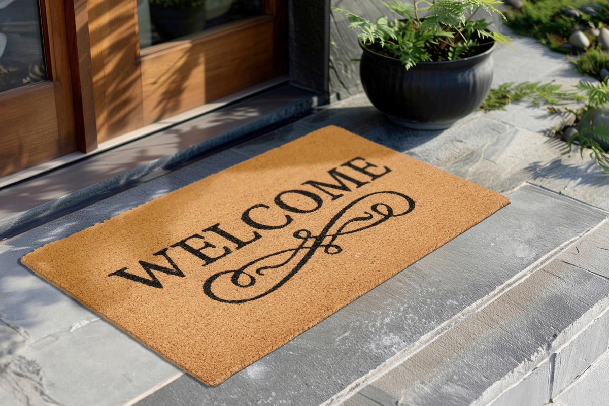 FUßMATTE 45/75 cm  - Hellbraun, Basics, Textil (45/75cm) - Kayoom