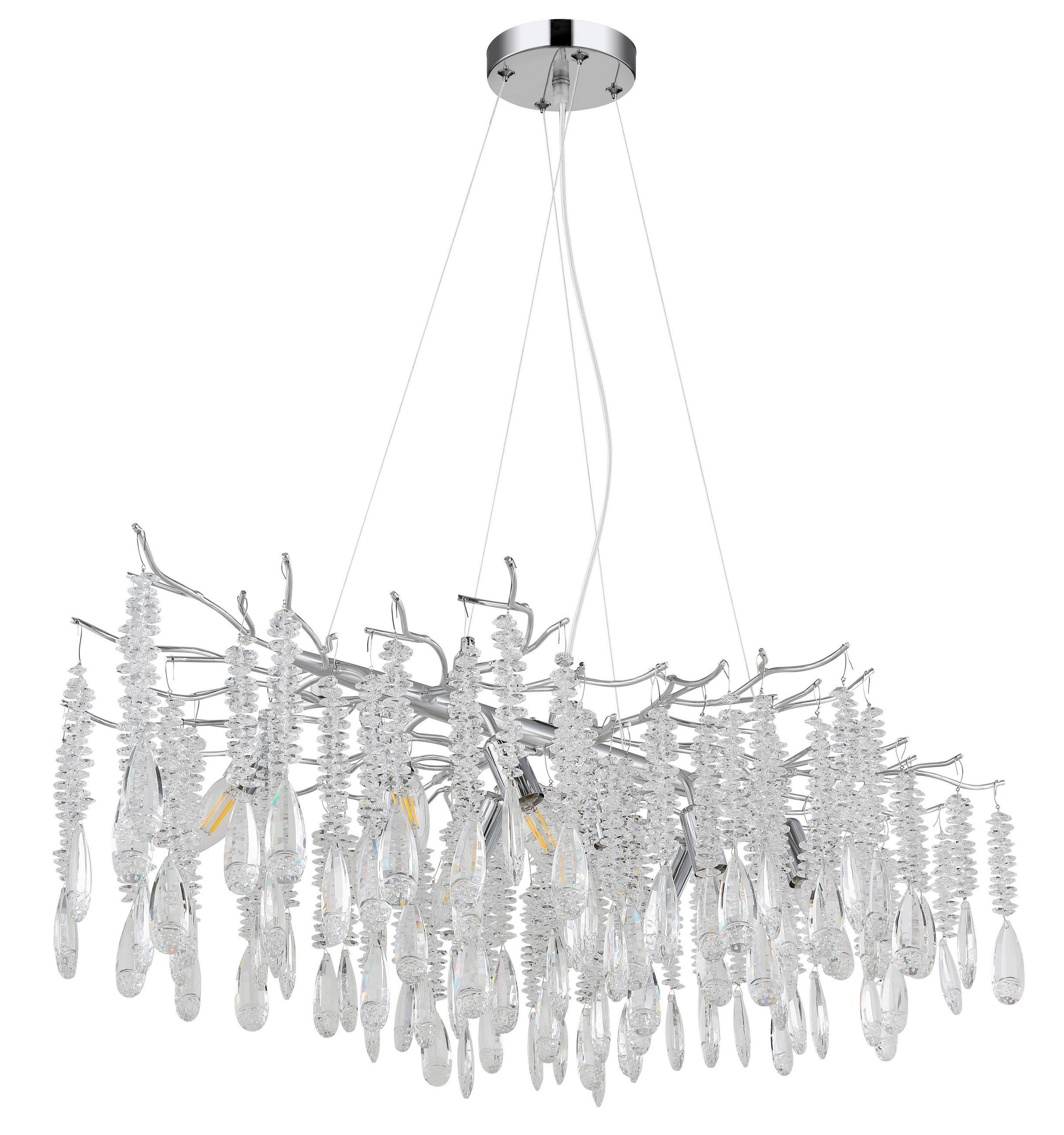 HÄNGELEUCHTE 100/60/120 cm  - Klar/Silberfarben, Design, Glas/Kunststoff (100/60/120cm) - Globo