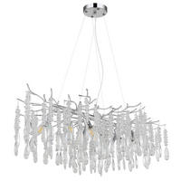 HÄNGELEUCHTE 100/60/120 cm  - Klar/Silberfarben, Design, Glas/Kunststoff (100/60/120cm) - Globo