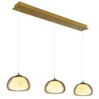 LED-HÄNGELEUCHTE 117/25/150 cm  - Transparent/Goldfarben, Design, Glas/Kunststoff (117/25/150cm) - Globo