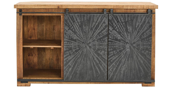 SIDEBOARD  in 145/85/40 cm  - Schwarz/Naturfarben, Design, Holz/Metall (145/85/40cm) - Ambia Home