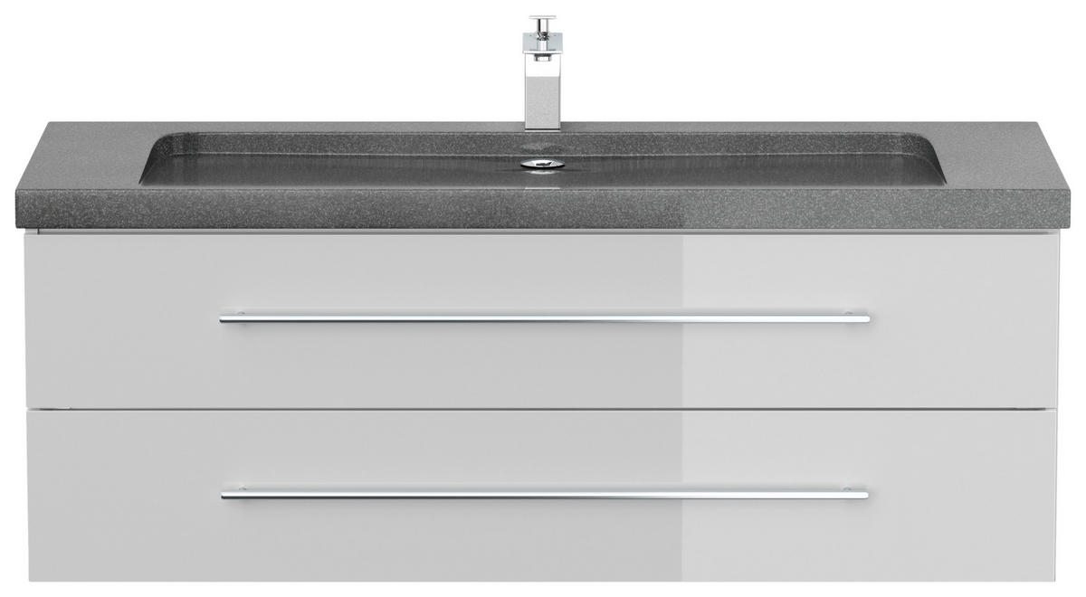 WASCHTISCHKOMBI 130 cm  - Weiß Hochglanz, Basics, Holzwerkstoff/Stein (130cm) - MID.YOU