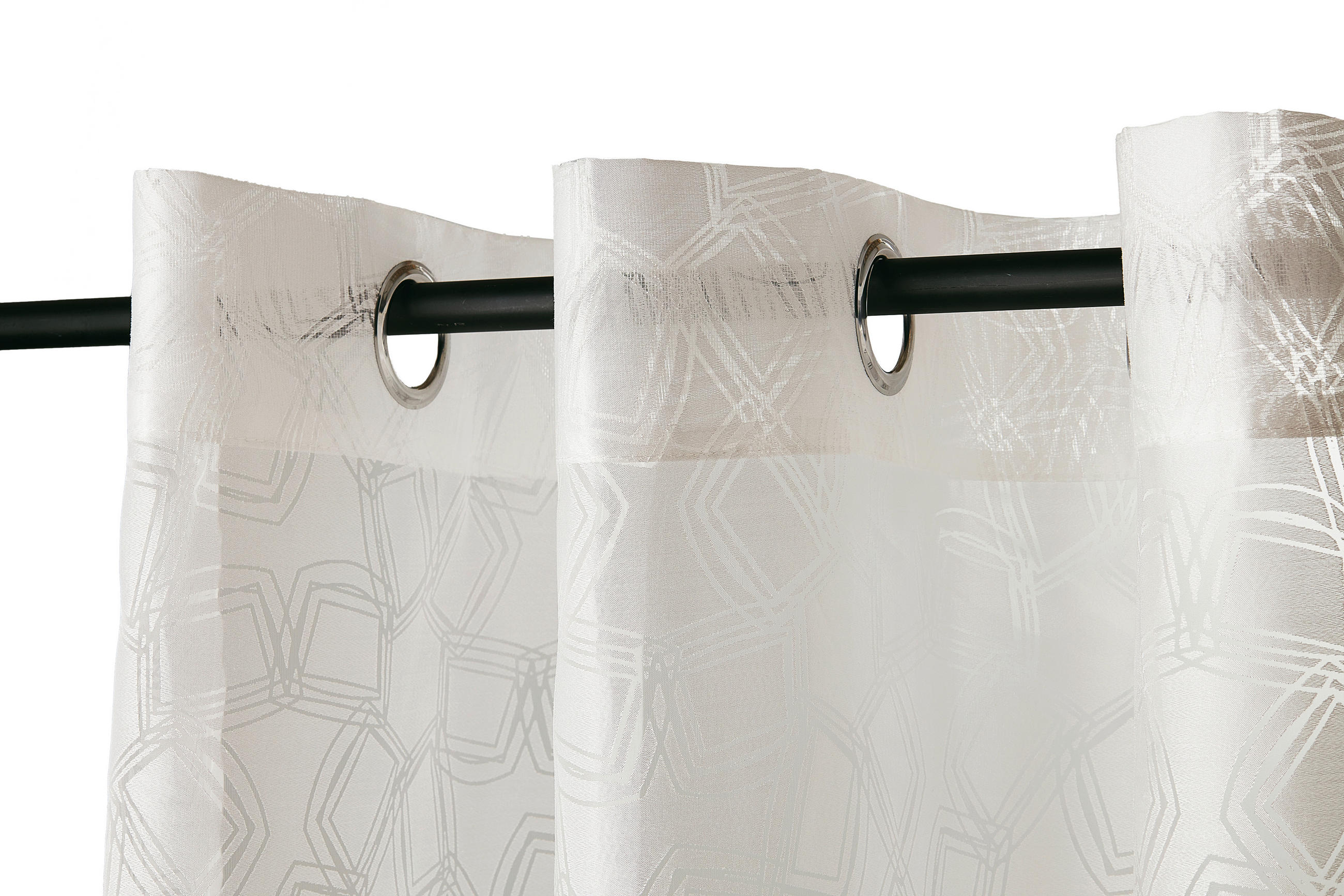 Thumbnail - Schöner Wohnen Ösenschal SW-Type weiß, Weiß, Creme, Textil, Graphik, 140x250 cm, Wohntextilien, Gardinen & Vorhänge, Fer...
